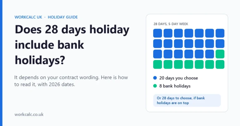 Does 28 days holiday include bank holidays: 28 days on a 5-day week shown as 20 days you choose plus 8 bank holidays, or 28 days to choose if bank holidays are on top